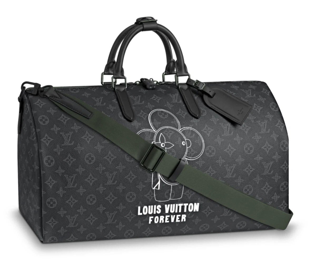 LOUIS VUITTON Monogram Eclipse Vivienne Keepall Bandouliere 50 455584