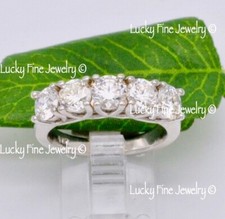 2.50 ct 14k White Gold Ladies Diamond Ring Band Anniversary Ring  5 Stone Band