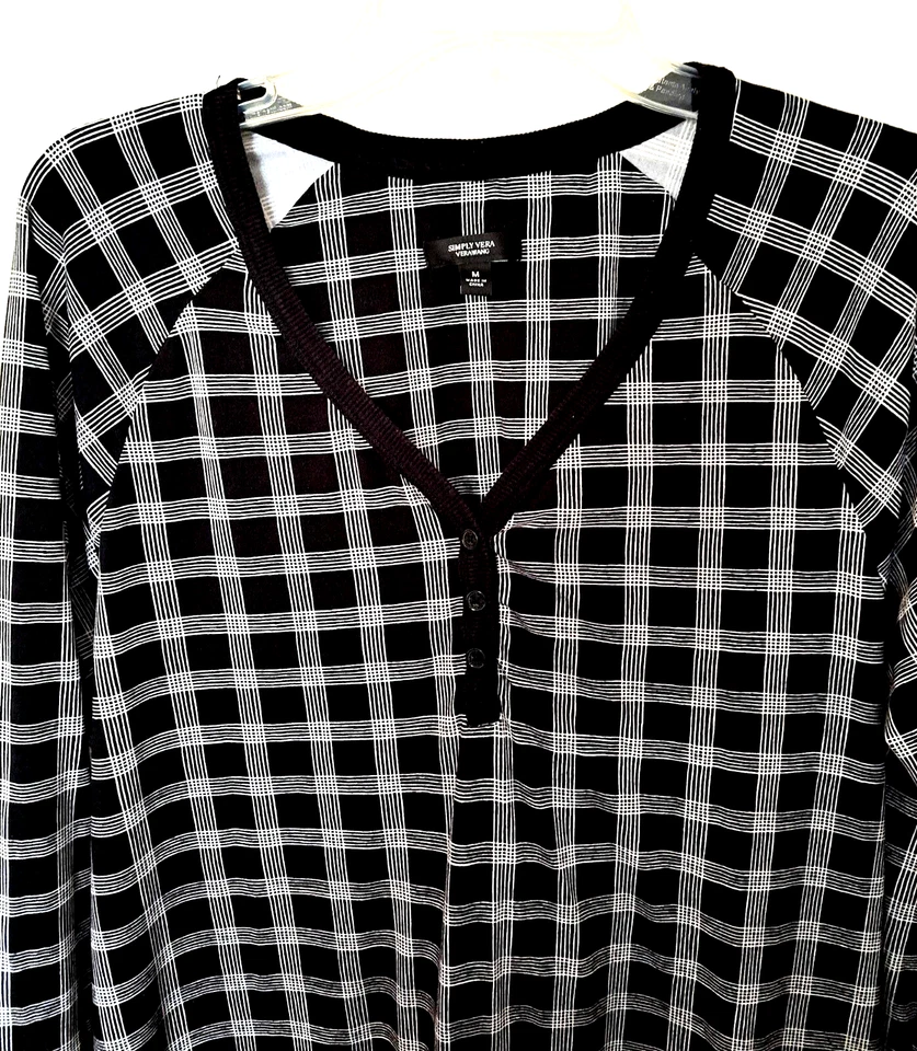 CAMISÓN MUJER TALLA MEDIANA MANGA LARGA ESTAMPADO NEGRO PUNTO VERA WANG Foto 2 de 4
