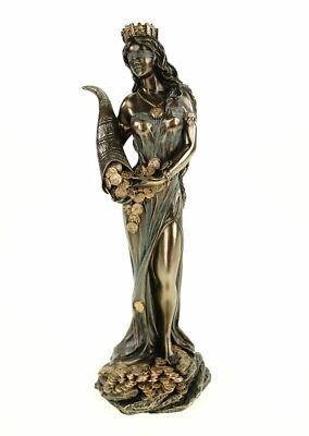 Göttin Fortuna Figur 19 cm bronziert Glück Glücksgöttin Veronese 