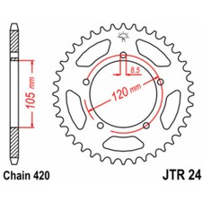 Standard Stahlritzel hinten 24 - 420 JT SPROCKETS JTR24.50 f&uuml;r: APRILIA Yam. RX