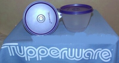 NEW TUPPERWARE SET/2 DEEP PURPLE REFRIGERATOR BOWL & SEALS 14 OZ NEW IN PACKAGE