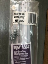KV Euro-Style Drawer Slide Lot of 10 Sets 17.72 18" 450mm White Epoxy Finish