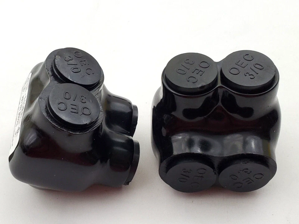 Lote de 2 conectores laterales individuales aislados Morris 97107 2 conductores #3/0-#6 AWG Foto 4 de 4