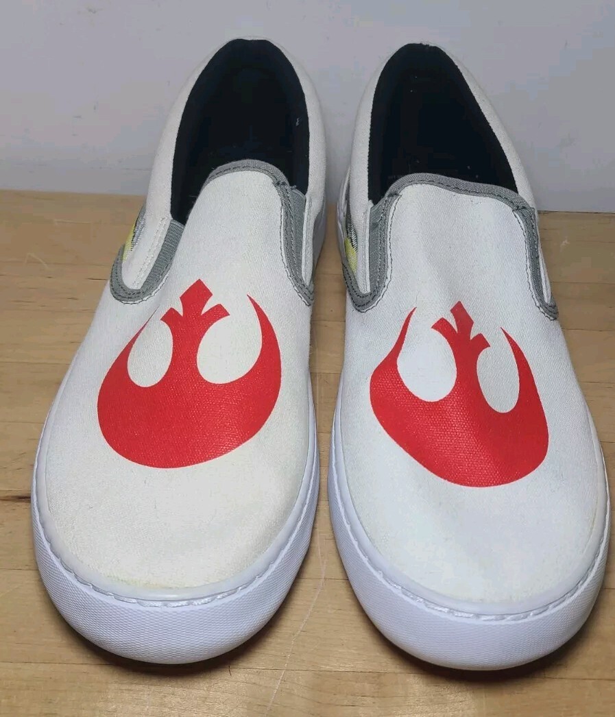 MENS Vans Custom Star Wars Slip-On Sneakers with Red and Blue Accents, size 10.5 Star Wars Custom Vans Darth Vader & Stromtrooper Shoes - Etsy main image 2