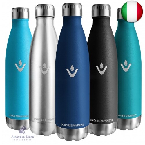 Vikaster Borraccia in acciaio inossidabile, borraccia da 350ml/500ml/750ml
