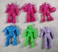 6 pack Rigo Space Warrior Robots Plastic Action Figure 1.5" Vintage Gundam