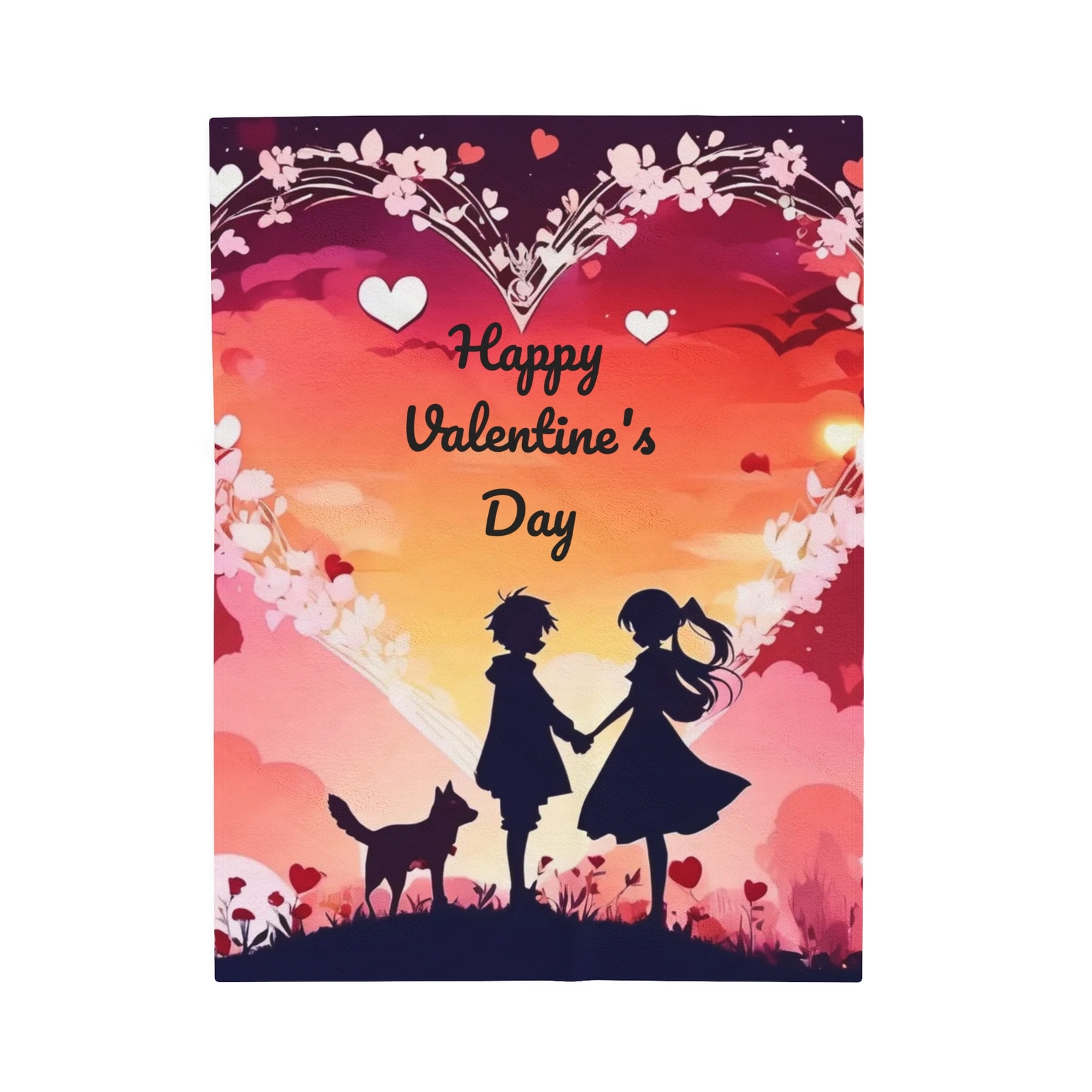 ❤️ Happy Valentine's Day Velveteen Plush Blanket ❤️