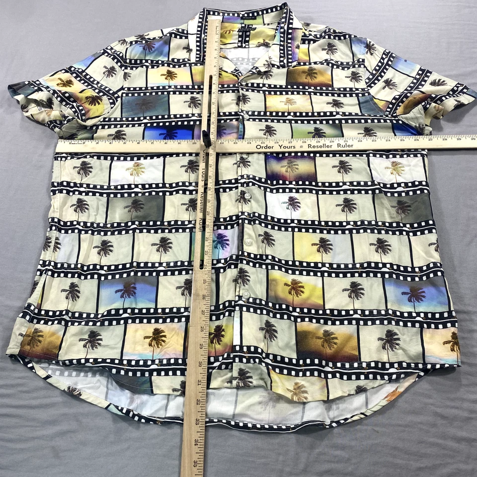 Guess рубашка мужская XXL 2XL на пуговицах гавайский курорт Hollywood ладони фильмы - Изображение 4 из 4