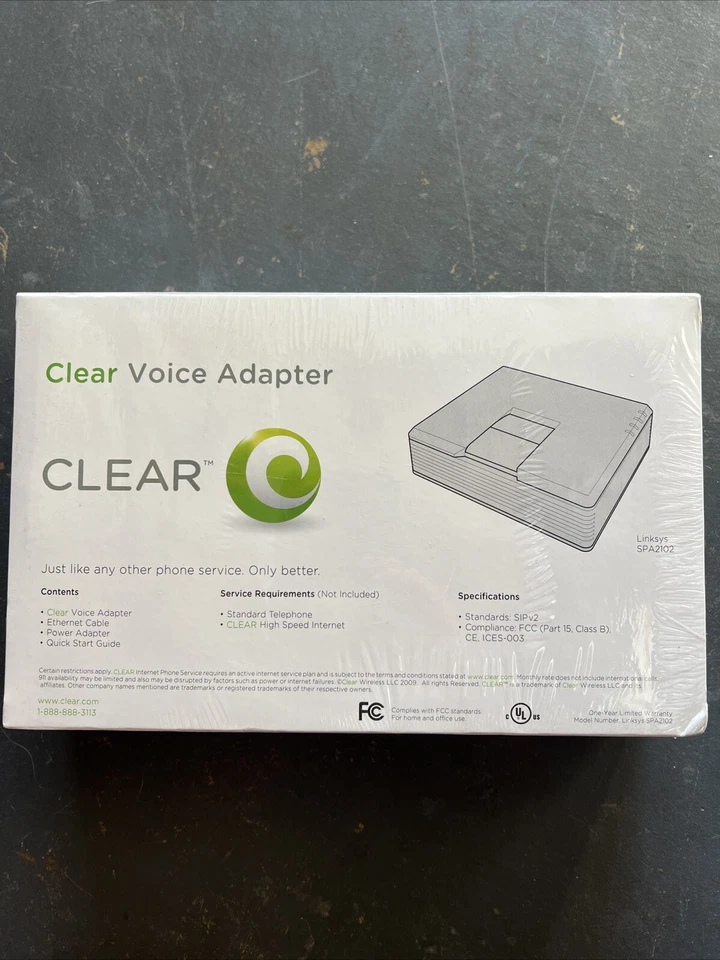 Adaptador de voz transparente Cisco Linksys enrutador de un solo puerto, 2 puertos de teléfono SPA2102-SF Foto 2 de 4