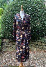 Boohoo Black Floral Mock Wrap Shirt Dress Belted - Size 8 (May Fit A 10) Unworn 