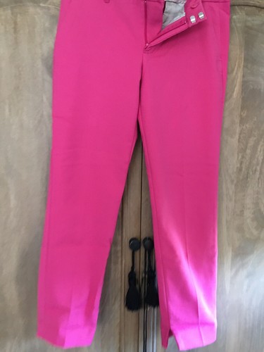 zara hot pink trousers xs split hem | eBay