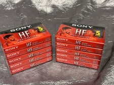 Sony HF 90 Minute Normal Bias Blank Audio Cassette Tape New Sealed Lot Of 10