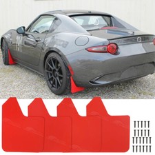 4pcs For Mazda Miata Mx-5 Nd Rf Car Rally Mudflaps Red Splash Guards Mudguards