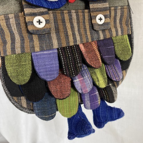 Owl Crossbody Bag Decorative 3D Patchwork Fabric Purse Boho Festival Small Strap - Picture 5 of 10