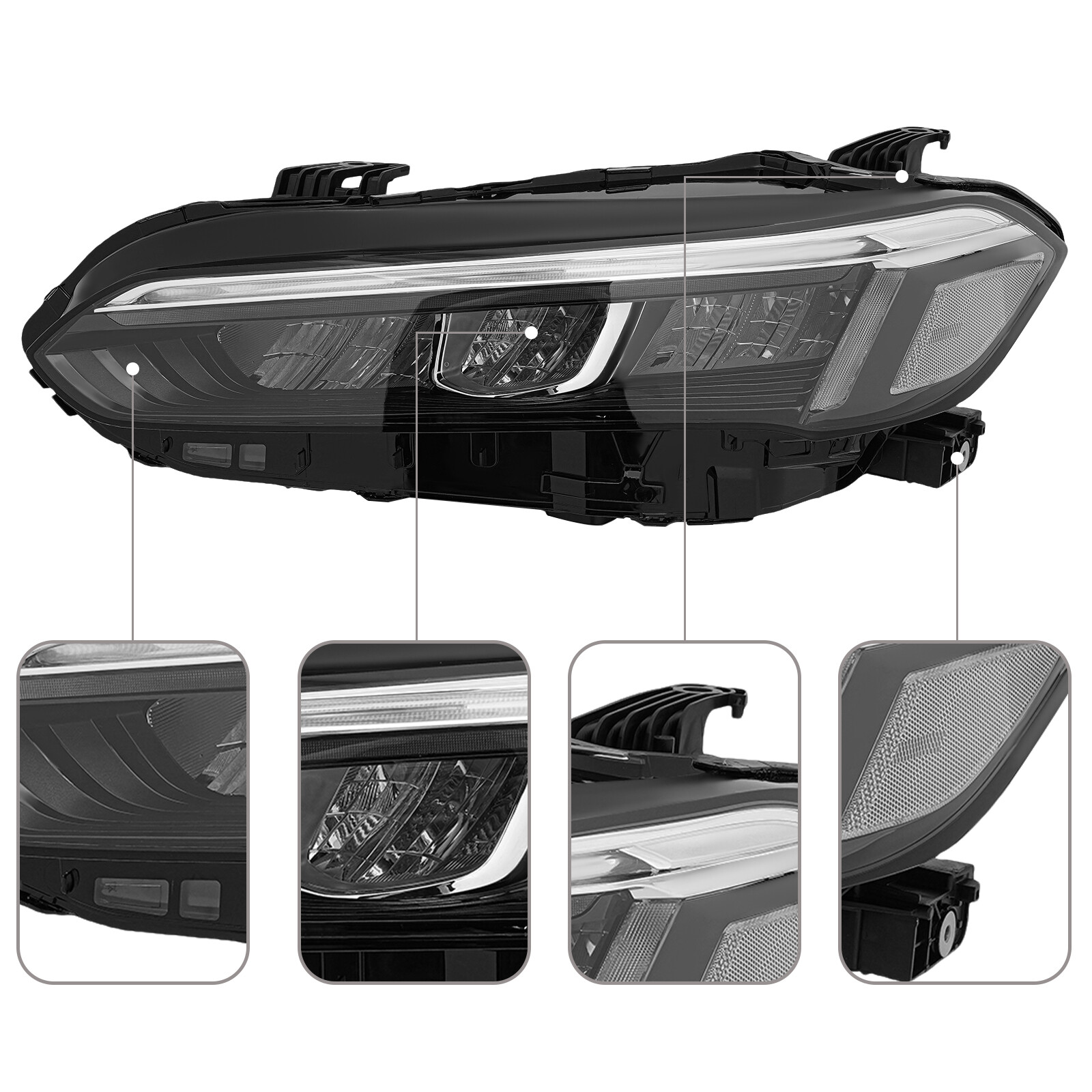 For 2022-2024 Honda Civic LED Headlight Headlamp Assembly LED DRL Driver Side LH