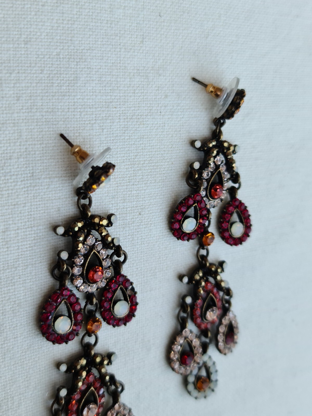 Multi coloured dangle drop earrings - image 5