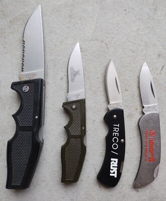 VINTAGE ZIPPO ADV. & GERBER 500 BUCKMASTERS & 600 POCKET KNIVES USA LOT/SET OF 4