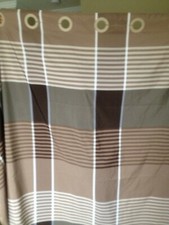 Nice Elegant Shower Curtain Brown / Cream Hookless Flex-on Technology