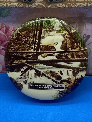 Antique Pen Mar PA Celluloid Mirror Compact Cascade Blue Ridge Mountains