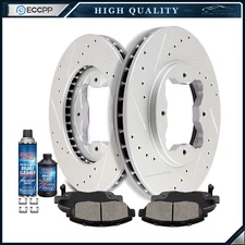 Front Discs Brake Rotors Ceramic Pads For 1990-1997 Honda Accord Drilled Slotted