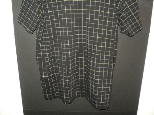 St. John's Bay Polo Shirt, Men's Dark Gray & Tan, 2XLT Checked Short Sleeves - Picture 6 of 7