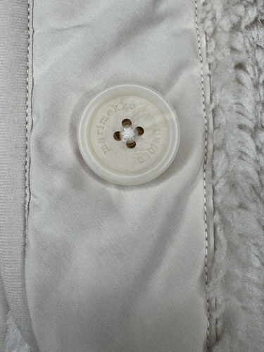 Uniqlo x Marimekko Womens Sherpa Fleece Cardigan Jacket S Button Ivory Beige - Picture 8 of 11