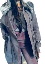 Jasper Conran Khaki Green Trench Parka Coat Jacket  / Size 10 Autumn Fall Wear 