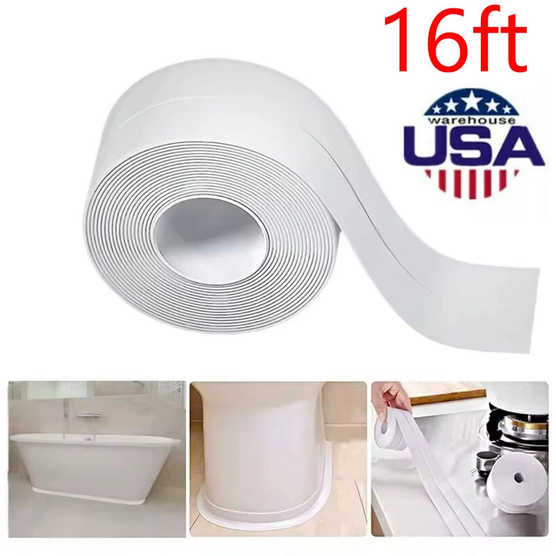 3PCS Caulk Tape Waterproof Self Adhesive for Bathroom Caulking Tape Shower Caulk - Image 3 of 4