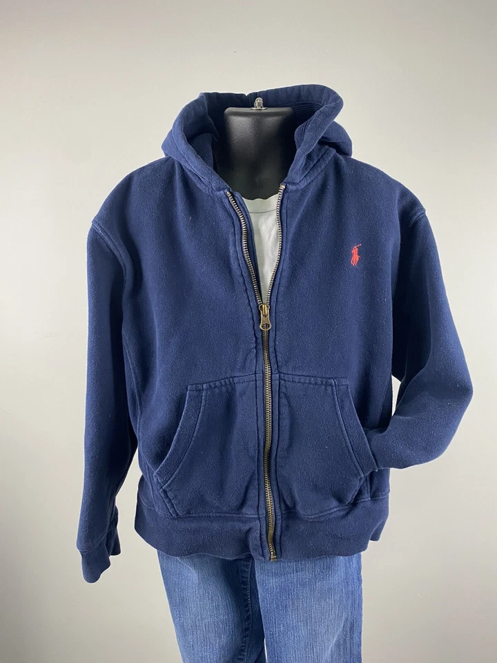 Polo Ralph Lauren Niños Lote de 3, Talla 8 Azul Marino Sudadera con Capucha Camisas Blancas y Grises Foto 2 de 4