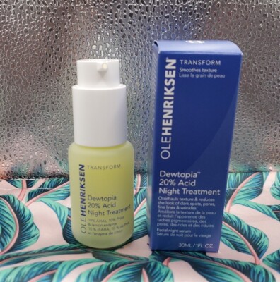 Ole Henriksen Dewtopia 20% Acid Night Treatment - Full Size 1.0oz/30 ml NIB