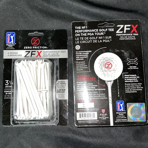 Tees de golf ZFX de cero fricción 3 1/4" de cuatro puntas (2 paquetes de 30) blanco - Imagen 2 de 2