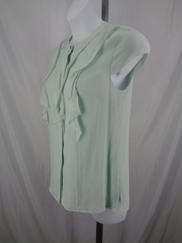 St John Silk Ruffle Button Blouse Top Size Medium - Picture 3 of 11