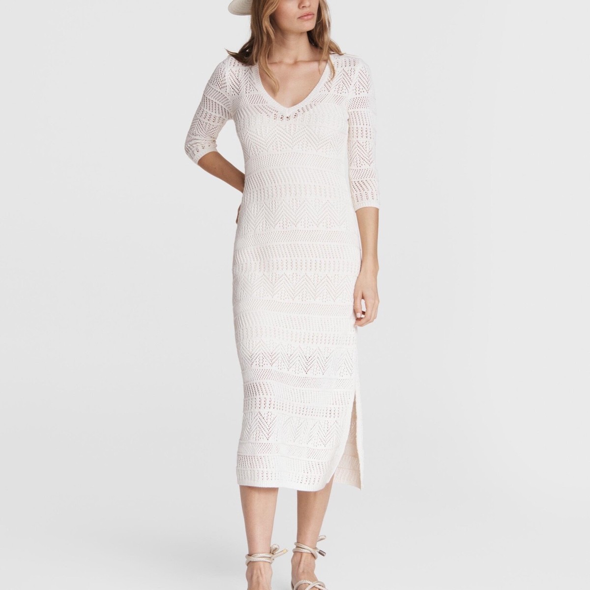 rag and bone crochet dress RAG & BONE Lena cotton-blend mini dress Size XL Crochet Cream BodyCon