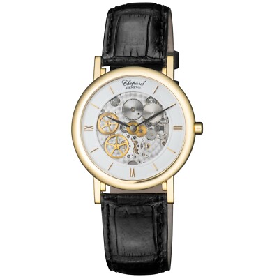 Chopard 18 Karat Yellow Gold Skeleton Men's Watch 16/1212 New