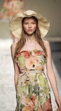 BLUGIRL by BLUMARINE Runway S/S 2013 Strapless Floral Cotton Dress IT 40 US 4-6