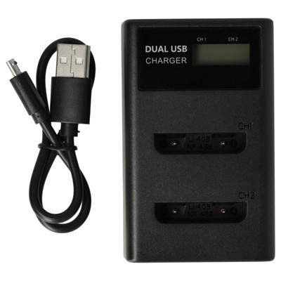 Dual USB Akku Ladegerät für Rollei Powerflex 470 600 440 450 400 455 460 4,2V