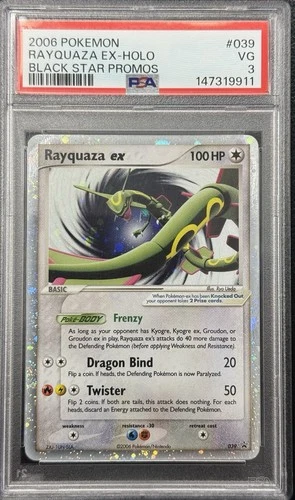 Pokémon TCG Rayquaza EX Holo Black Star Promo PSA 3