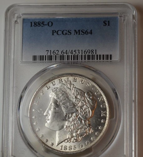 1885-O  MORGAN Silver Dollar, PCGS MS-64