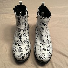 Disney Girls Youth 3 Minnie Mouse Chunky Sole Side Zip Boots Rain Boots