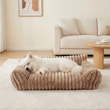 Modern Pet Sofa Low Back Lounging Bed With Removable Cushion Pillow For Dog Cat