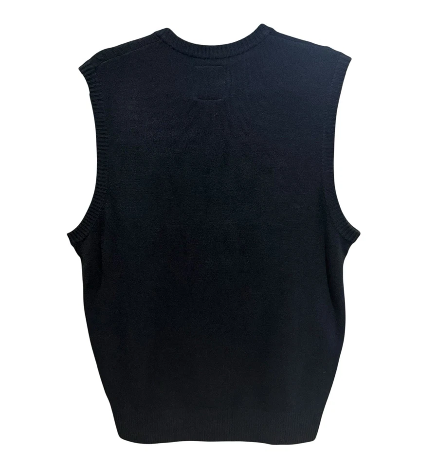 Beverly Hills Polo Club Navy Cable Knit Classic Sweater Vest Men’s Size Medium - Image 4 of 4