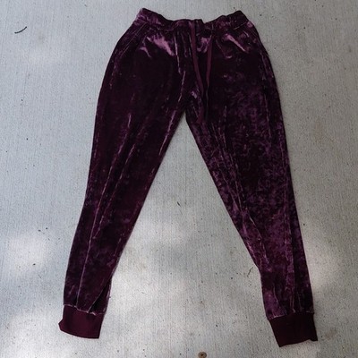 Secret Treasures Women's Velour Jogger Lounge Pants Drawstring Burgundy M 8-10