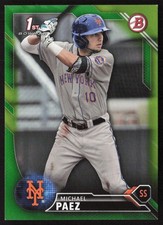 2016 Bowman Draft - Green Border #/99 Michael Paez #BD-115 New York Mets