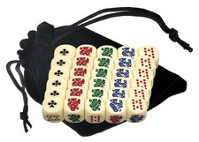 Poker Dice Set Ace K Q J 10 9   16mm High-Contrast Multi-Color Card Symbol