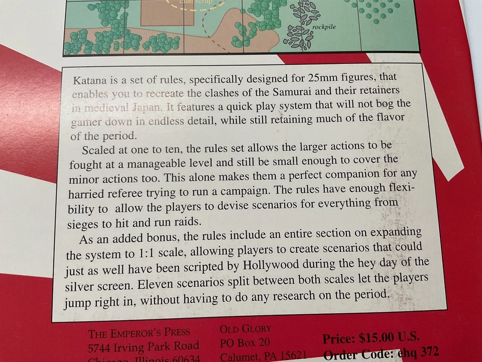 Katana Feudal Warfare Japan 1250-1550AD The Emperor's Press Rulebook Booklet - Image 3 of 4