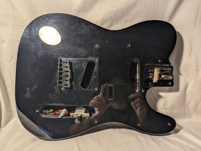 Fender Squier Black and Chrome Series Standard Telecaster Guitar Body + Parts!