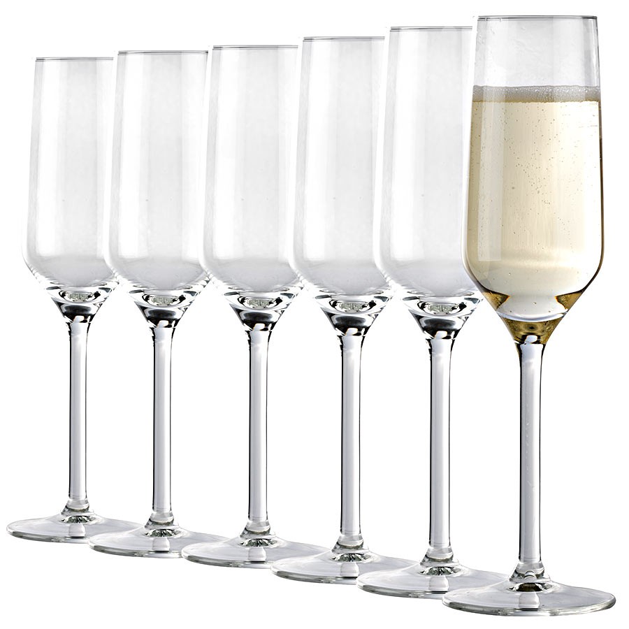 6 x Champagnergläser ca.220ml Alpina Gläser für Prosecco Sekt Glas Set Klar