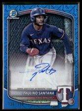 Paulino Santana 2025 Bowman Chrome #BMA-PS Blue Mojo Auto Texas Rangers