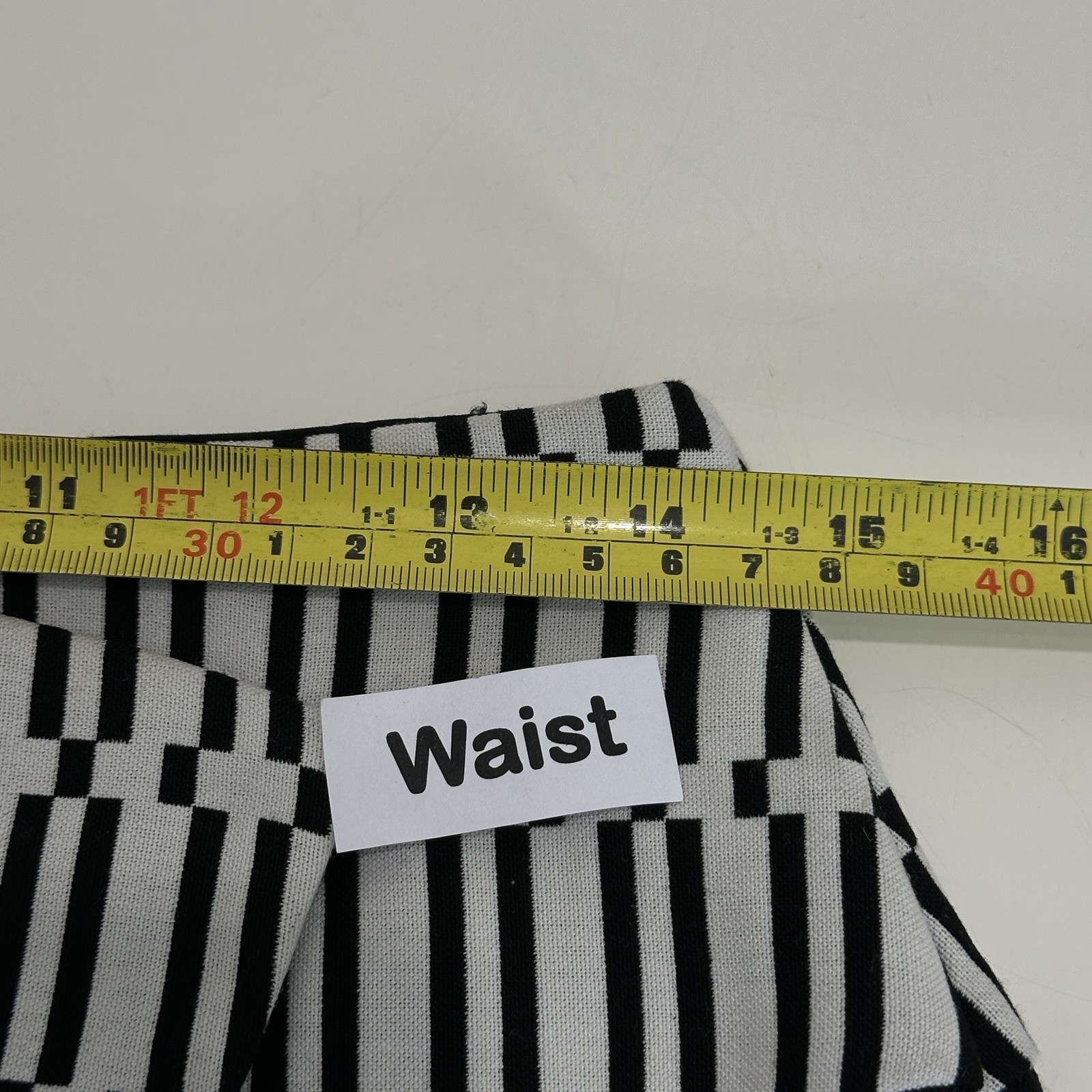 Cue Skirt Women AU 10 (29 in Waist) Black/White Striped Lined Knees Length image 4